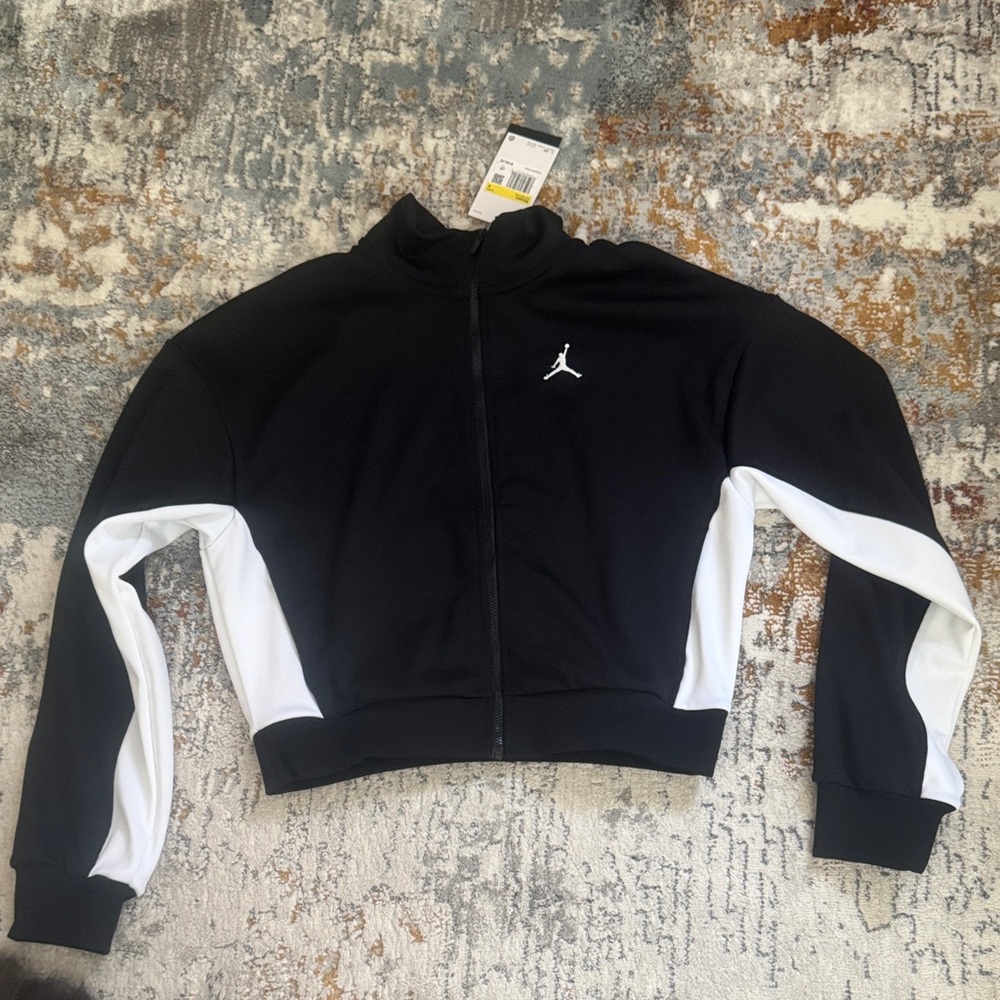 Women's Black and White Jordan zip up